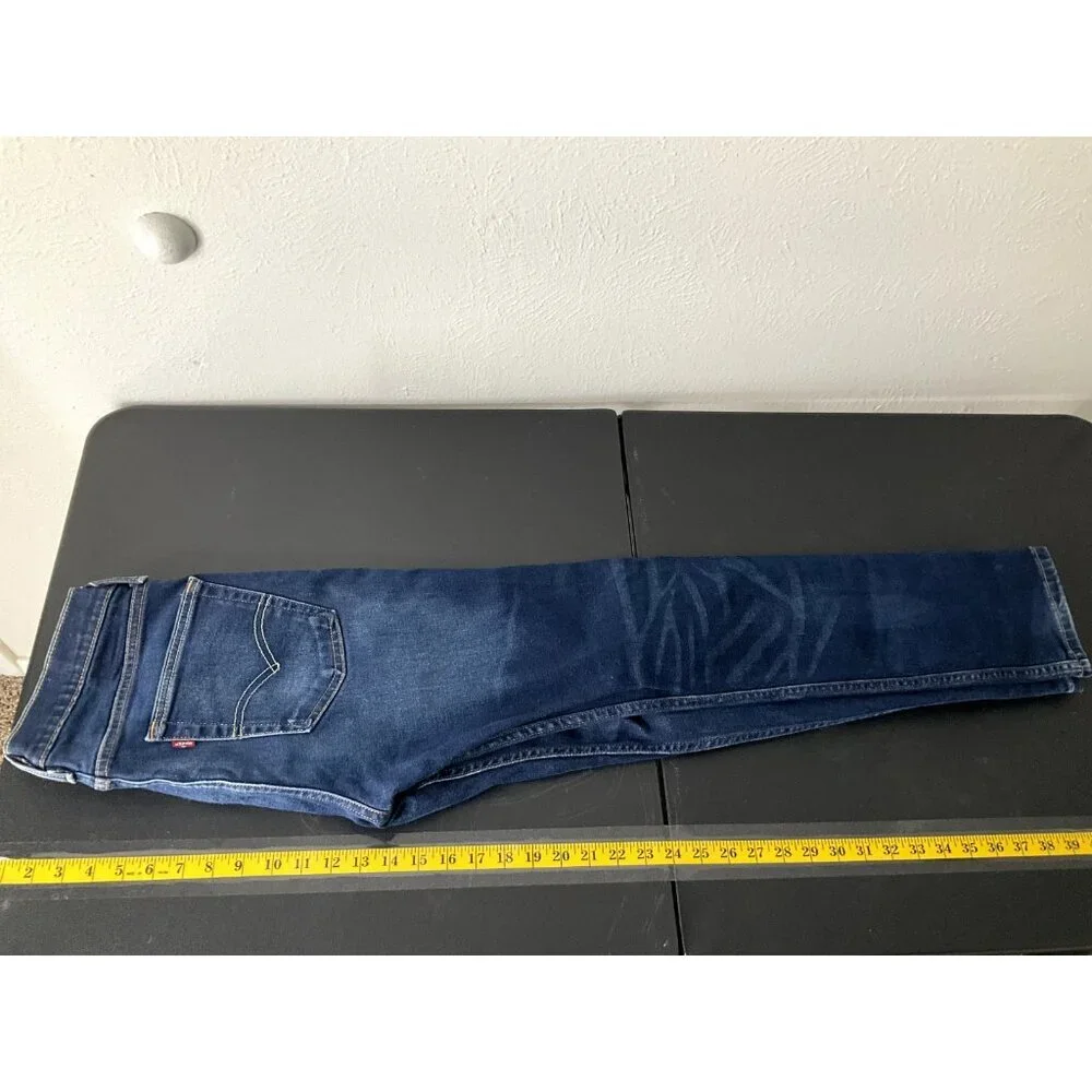 Levis‎ Jeans Mens 31x29 Blue Slim Straight Dark Wash Mid Rise Stretch Denim